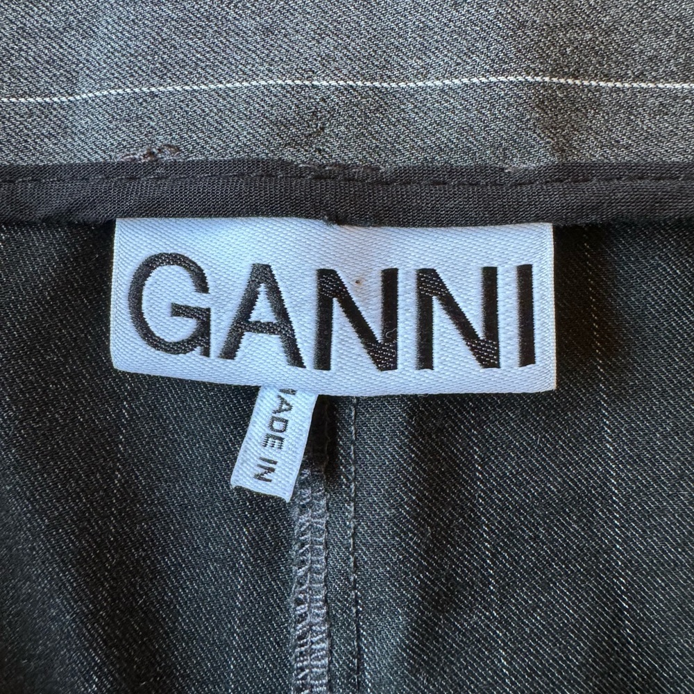 Grey Pinstripe Pants- Side Zip- - image 3